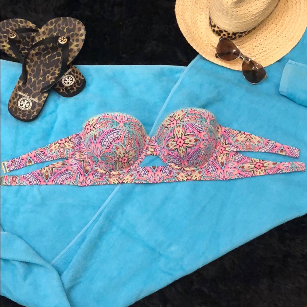 SHADE & SHORE PUSH UP BANDEAU BIKINI TOP
